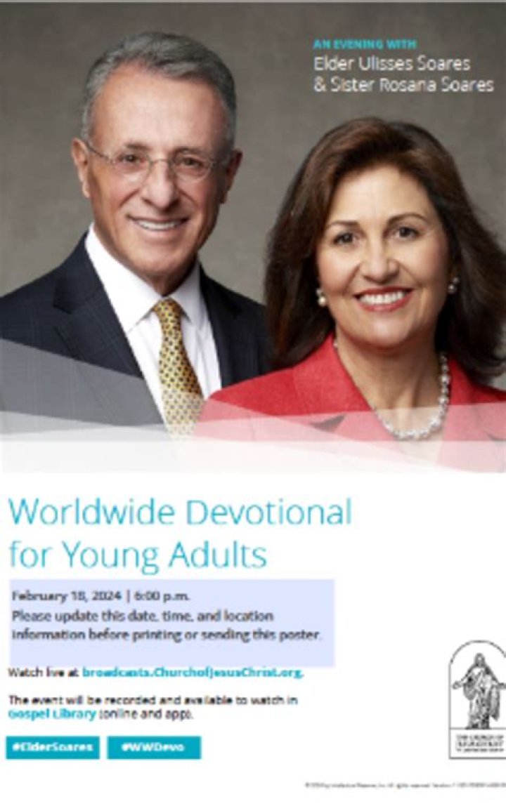 Elder and Sister Soares to host Worldwide Young Adult Devotional